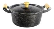 Panela Caçarola Craquelada Preta 3,70 Litros N24 - Carola Panela Caçarola Craquelada Preta 3,70 Litros N24 - Carola