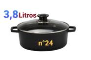 Panela Caçarola De Ferro Alças de Ferro N24/ 3,8 Litros Com Tampa Vidro Envio Imediato