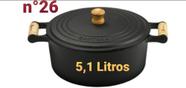 Panela Caçarola De Ferro N26/ 5 Litros Com Tampa Ferro Envio Imediato