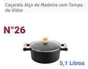 Panela Caçarola De Ferro N26 / 5 Litros Com Tampa Vidro Envio Imediato