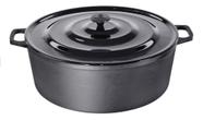 Panela Caçarola Ferro Fundido Grande 40cm 15 Lts Alça Ferro Tampa Alumínio - Santana