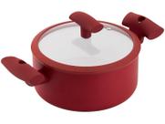 Panela Caçarola Indução Antiaderente 20 cm Vermelha 2,5L-Hércules