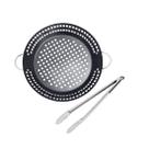 Panela Caçarola Perfurada Grelhar Churrasqueira Pegador Inox