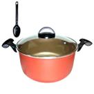 Panela Caçarola Plus Grande N24cm Antiaderente + 1 Colher Nylon