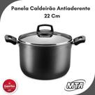 Panela Caldeirao Tampa Vidro 22Cm Revestimento Superflon 5,5L Grafite MTA