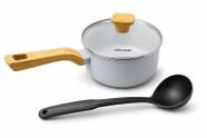 Panela Cerâmica Fundo Triplo Antiaderente Indução Gourmet 18cm Com Concha