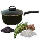 Panela Com Tampa de vidro Avulsa Arroz Pequena com Cabo de Baquellite 20cm vermelho preto