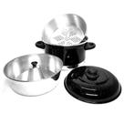 Panela Cozi vapor multiuso 3 x1 com Forma de Pudim e forma para Legumes a vapor Preto