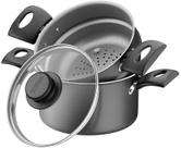 Panela Cuscuzeira 16 Cm Antiaderente Vinho Tramontina Cor Chumbo