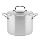 Panela de aço inoxidável escovado KitchenAid 8L com tampa