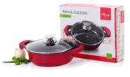 Panela de Alumínio e Aço Inoxidável com Tampa de Vidro 3.5L