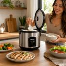 Panela De Arroz Elétrica 1l Inox Automática Antiaderente Função Aquecer