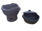 Panela de Barro capixaba 4 Litros + Fogareiro de Barro