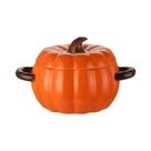 Panela De Cerâmica Halloween Em Formato De Abóbora 50OZ Com Tampa, Panela Fofa Para Sobremesas, Não