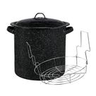 Panela de cozinha Granite Ware 15,5 litros de aço esmaltado preto