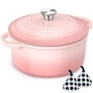Panela de ferro fundido esmaltado rosa Umite Chef 7 qt Panela de ferro fundido esmaltado rosa Umite Chef 7 qt