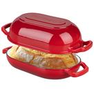 Panela de ferro fundido esmaltado VORRINGARD 5 qt vermelha para pão