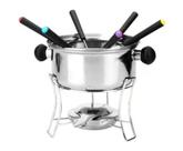Panela De Fondue Chocolate Conjunto Com 10 Peças Em Inox Plástico Baquelite