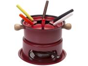 Panela de Fondue Chocolate Queijo 19cm 1L 11 peças Preto Casambiente