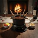 Panela De Fondue De Inox Com Fogareiro 11 Peças Média 950 Ml