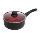 Panela de Indução com Tampa de Vidro 16cm Vermelha