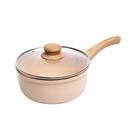 Panela De Indução Com Tampa De Vidro Bege 18cm Lyor