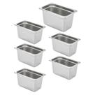 Panela de mesa a vapor HECMAC 1/4 tamanho 6 polegadas de aço inoxidável profundo