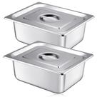 Panela de mesa a vapor Mifoci 1/2 tamanho x 10 cm de profundidade em aço inoxidável Panela de mesa a vapor Mifoci 1/2 tamanho x 10 cm de profundidade em aço inoxidável