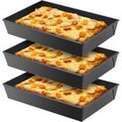 Panela de pizza RimCereal Detroit Style 25,5 x 35,5 x 6 cm 3 unidades Panela de pizza RimCereal Detroit Style 25,5 x 35,5 x 6 cm 3 unidades