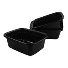 Panela de prato Jekiyo, banheiras de plástico preto de 16 litros, 3 pacotes Panela de prato Jekiyo, banheiras de plástico preto de 16 litros, 3 pacotes