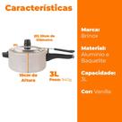 Panela de pressão 3l revestimento cerâmico vanilla