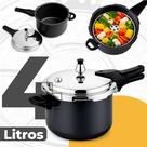 Panela de Pressão 4 e 7 Litros Antiaderente em Alumínio e Inox para Fogão de Indução e Gás
