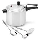 Panela de Pressão 4,5 Litros Polida Panelux e Utensílios em Aço Inox 3 peças