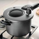 Panela de Pressão antiaderente Grafite Tampa com Visor de Vidro 4.5 L MTA Fechamento Externo