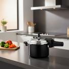 Panela de Pressão Brinox Ceramic Life Super 5,4L Antiaderente Indução Preta com Tampa Segura