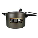 Panela de pressao cor grafite com visor de vidro superior fechamento interno 8,0l