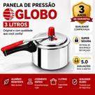 Panela de Pressão em Alumínio 3 Litros Globo. 3 Anos de Garantia Panela de Pressão em Alumínio 3 Litros Globo. 3 Anos de Garantia