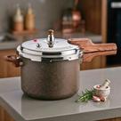 Panela de Pressão Grafito Marmorizada Fundo Triplo Mimo Style PressCook 6,8L Antiaderente Cozinha Linda e com Segurança Panela de Pressão Grafito Marmorizada Fundo Triplo Mimo Style PressCook 6,8L Antiaderente Cozinha Linda e com Segurança