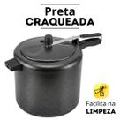 Panela de Pressão Grande 10 L Preta Craqueada Alumínio Forte