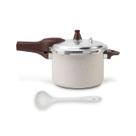 Panela de Pressão Indução Brinox Antiaderente Ceramic Life Pressure 4,2L + Concha Vanilla Panela de Pressão Indução Brinox Antiaderente Ceramic Life Pressure 4,2L + Concha Vanilla