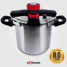 Panela de Pressão Inox SecureLock Pro Extream Indução e Gás - 4.5L 6.2L 8L Fechamento Externo