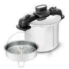 Panela De Pressão OptiSpace 7L Inox Com Fundo Triplo E Cesto De Vapor Tefal