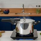 Panela de Pressão Tramontina Brava 4,5L Inox Fundo Triplo com 5 Dispositivos de Segurança Compatível com Indução