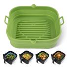 Panela de silicone para fritadeira Air Fryer Loveuing Square de 8,5 polegadas reutilizável