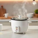 Panela Elétrica de Arroz 1,3L 127V Branca Automática Cozinha Compacta Tampa de Vidro Preparo Rápido Prática Durável