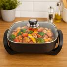 Panela Elétrica Frigideira Sokany 1500w Fritar Assar Ferver Preto 60hz