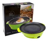 Panela Elétrica Grill Redonda Antiaderente Multifuncional Para Churrasco Pizza E Grelhados 110v