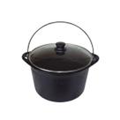 Panela Ferro Fundido Caldeirão Antigo Tampa Vidro 20cm 3L
