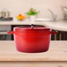 Panela Gourmet Vermelha 24cm de Ferro Fundido Cozinhe com Qualidade Profissional Panela Gourmet Vermelha 24cm de Ferro Fundido Cozinhe com Qualidade Profissional