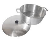Panela Grande De Alumínio Batido Fundido N30 Tampa Grossa